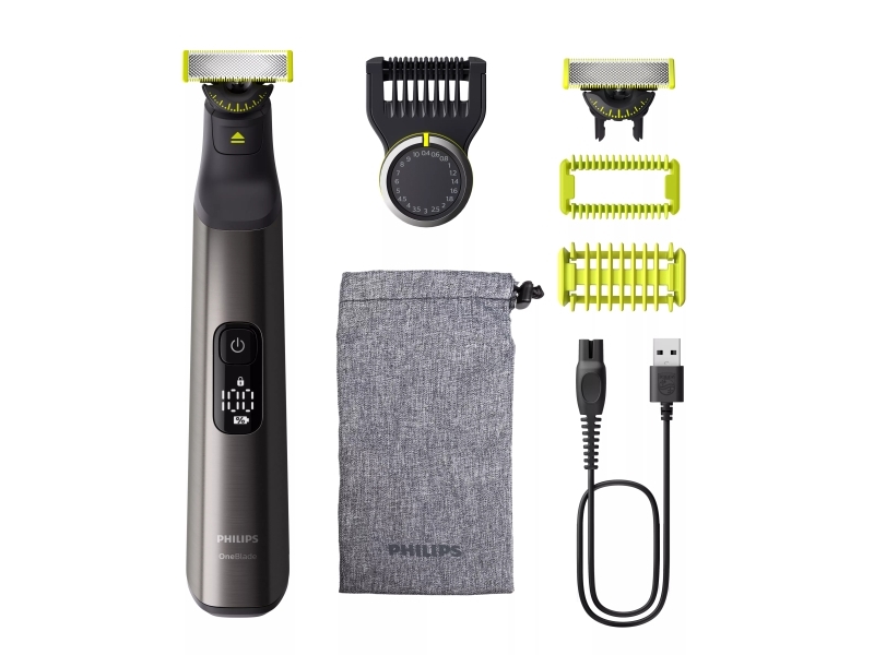 Philipsin parranajokone QP6552/30 / OneBlade Pro 360 Face+Body ja laukku musta ja vihreä (QP6552/30)