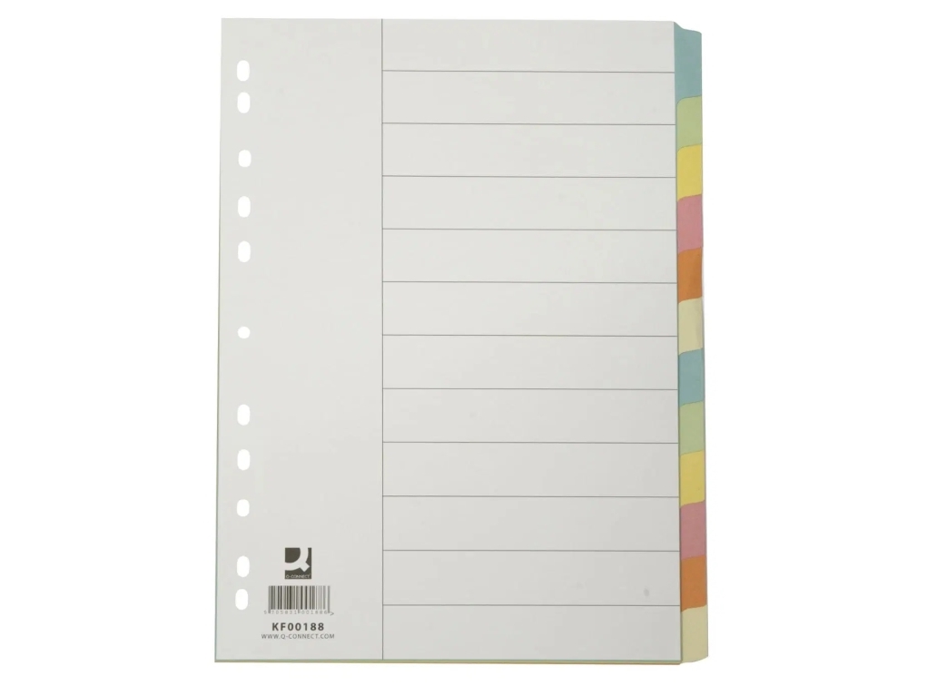 Q-CONNECT KF00188, Tomma registerflikar, Blandade färger, 223 mm, 297 mm, 192 mm, 127 g | Arkivlådor | GameStuff