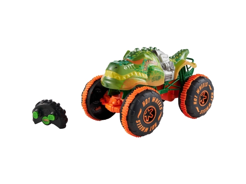 Hot Wheels Monster Trucks Rageasaur-Køretøj Med Fjernbetjening I Størrelsesforholdet 1:15, Monster Lasbil, 4 År, Aaa, Plast, Flerfarvet