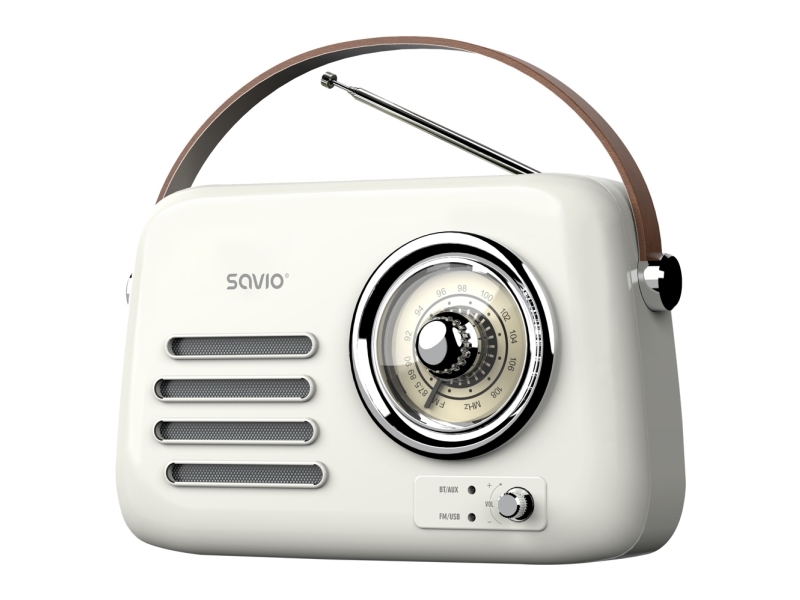 Savio RS-02, Bärbar, Analog, FM, 87,5 - 108 MHz, 3 W, Vit | TV, Ljud & Bild - Stereo - Radio (DAB och FM) | GameStuff