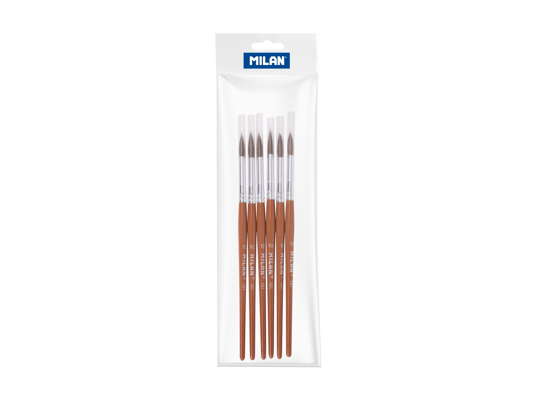 MILAN Pensel 101 Storlek 10 - (6 st.) | Skola & Hobby - Konstmaterial - Borstar | GameStuff