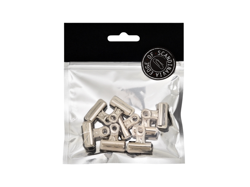 Edge of Scandinavia Bulldogklemme 25mm 8stk Sølv - (6 stk.)
