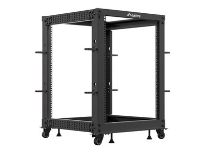 Offenes 19" 15U Rack 600X600-1100 Verstellbar Schwarz Lanberg
