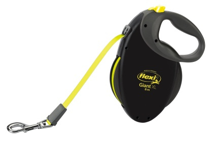 Flexi NEON GIANT XL, Hund, Utdragbart koppel, Svart, Gul, Band, 8 m | Djurmärken - Tillbehör - Flexi | GameStuff