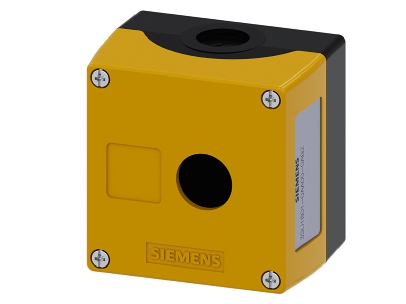 Siemens 3SU1801-0AA00-0AB2 3SU18010AA000AB2 Tomt kabinet, 1 monteringsplads (L x B x H) 85 x 85 x 64 mm, gul, 1 stk., 85 mm, 248 g, 94 mm, 98 mm, 81 mm