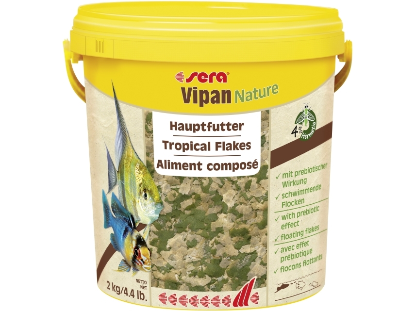 Sera Vipan Nature, Akvariefisk, Tør Fiskefoder, Flage, Vitamin A, Vitamin B1, Vitamin B2, Vitamin C, Vitamin D3, Vitamin E, Stor, 48,8%