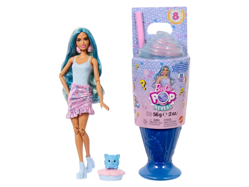 Barbie Pop Reveal Sweet Treat Series Doll &Amp Accessories Set, Cool Cupcake Fashion Doll &Amp Pet