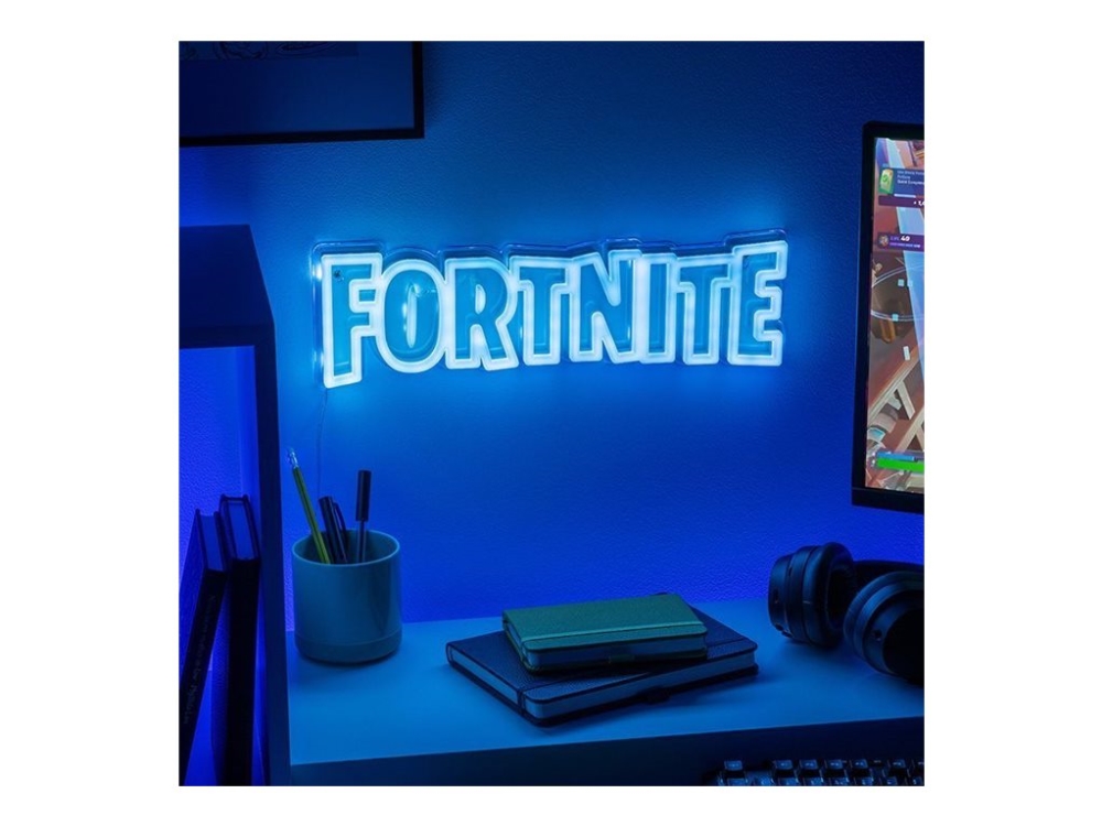 Paladone Fortnite - Dekoration vägglampa - LED - neonblått ljus | Belysning - Inomhusbelysning - Strips & Ljusband | GameStuff