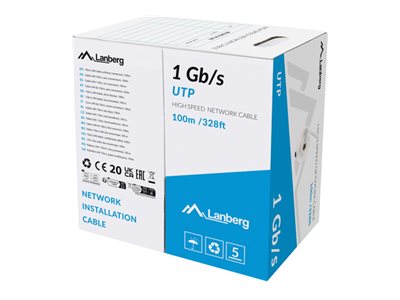 Lanberg - Bulkkabel - 100 m - 6 mm - UTP - fast - grå | Datortillbehör - Kablar & adaptrar - Nätverkskablar | GameStuff