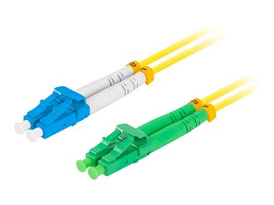 FIBEROPTISK PATCHKABEL SM LC/APC-LC/UPC DUPLEX 3,0 MM LSZH G657A1 0,5 M GUL LANBERG