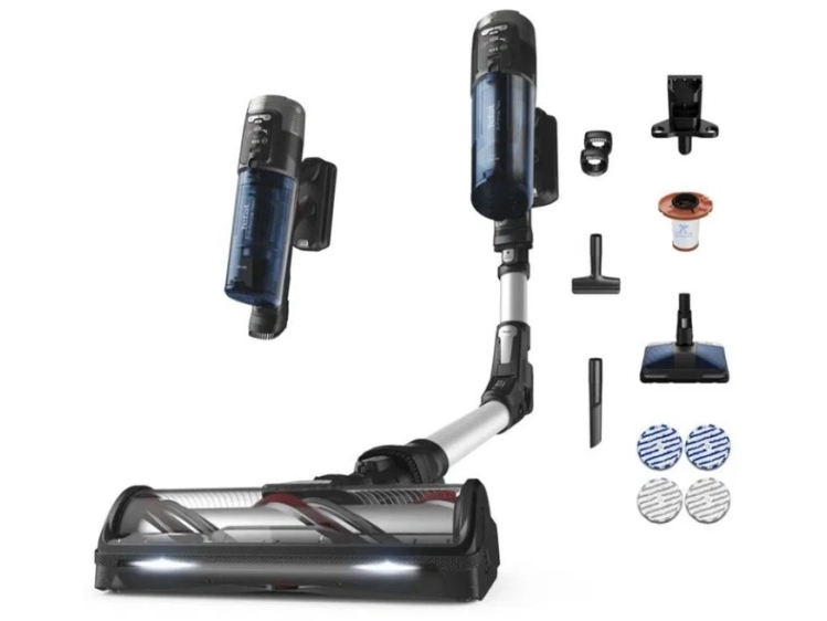 Tefal TY9AC, 2-i-1 stangstøvsuger, Poseløs, Sort, Blå, Tør&våd, Filtrering, 90 dB