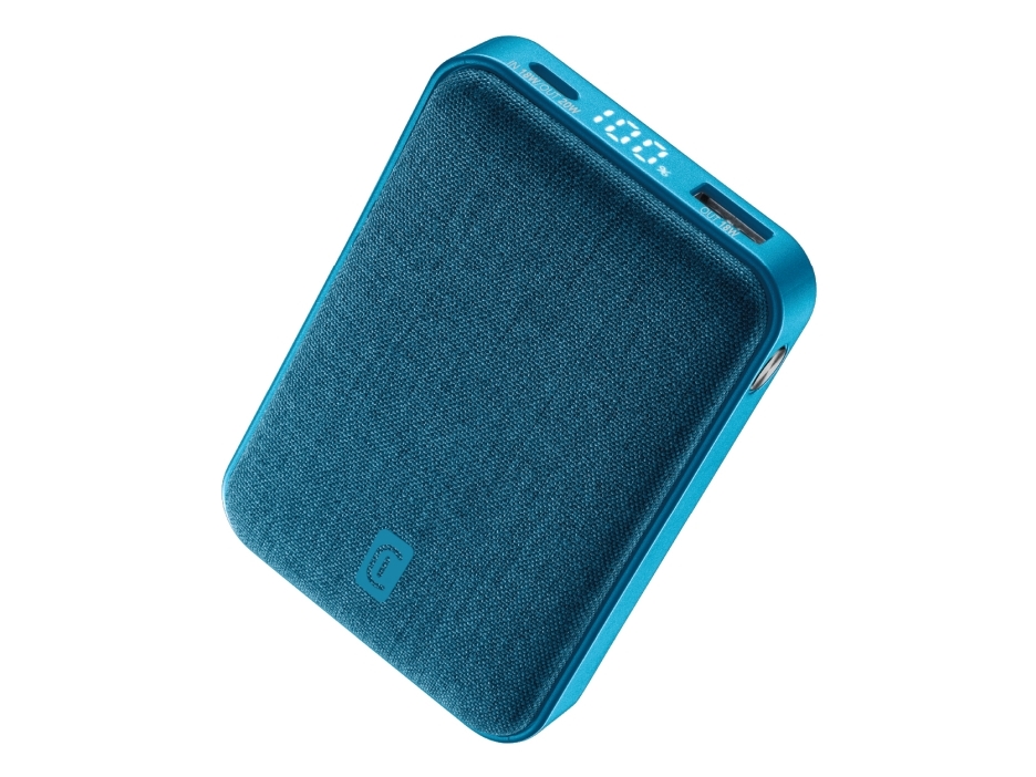 Cellularline Power Bank Glam, 10000 Mah, 20 W, Blau