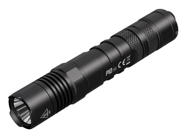 Nitecore P10 V2, Taktisk Lommelygte, Sort, Aluminium, Knapper, 1 M, 2 M