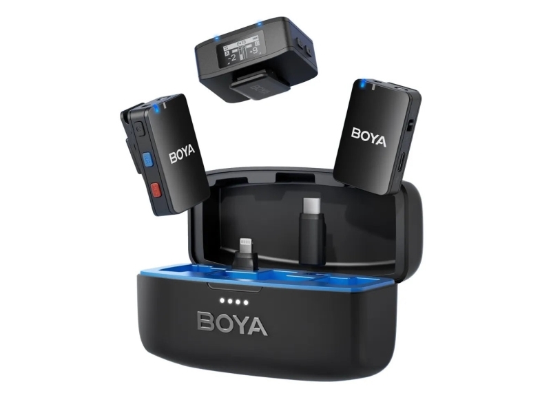 Boya Boyamic, Lavalier-Mikrofon, 200 M, Omnidirektional, 20 - 20000 Hz, Kamera-Montageaufnehmer, Schwarz, Blau, Rot