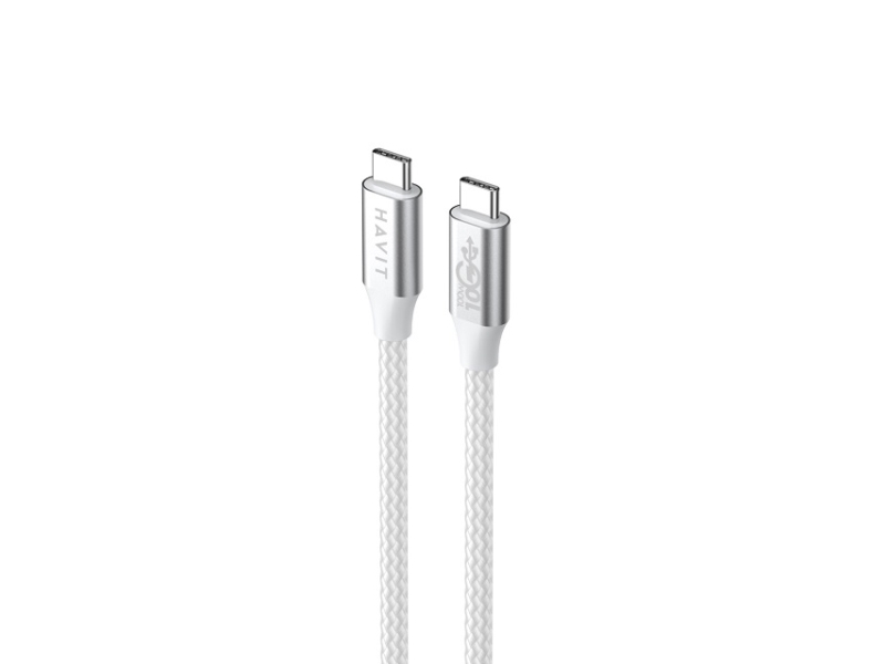 Havit 6939119066758, 1 M, Usb C, Usb C, 10 Gbit/Sek., Grå, Hvid