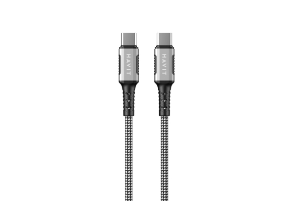 Havit Cb6297 - Magnetic Cable Usb Type C To Usb Type C, 1M (Black), 1 M, Usb C, Usb C, Black, Silver, White