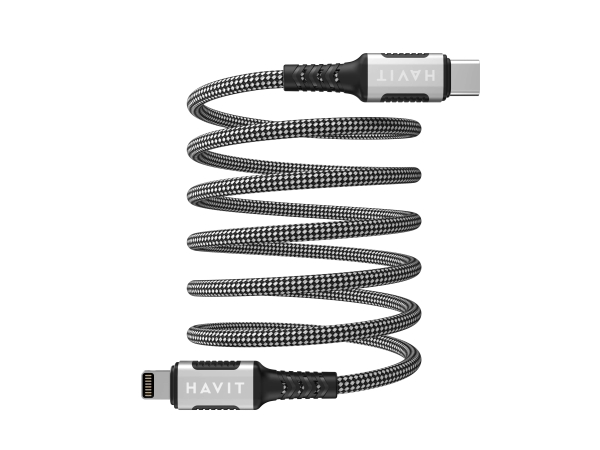 Havit 6939119077563, 1 M, Lightning, Usb C, Sort, Sølv, 4 Mm, Kina