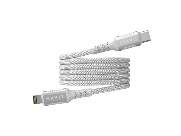 Havit 6939119077570, 1 M, Lightning, Usb C, Silber, Weiß, 4 Mm, China