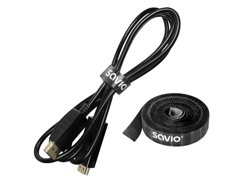 Savio Oc-07 Kabelorganisator Universal Kabelbinder Schwarz