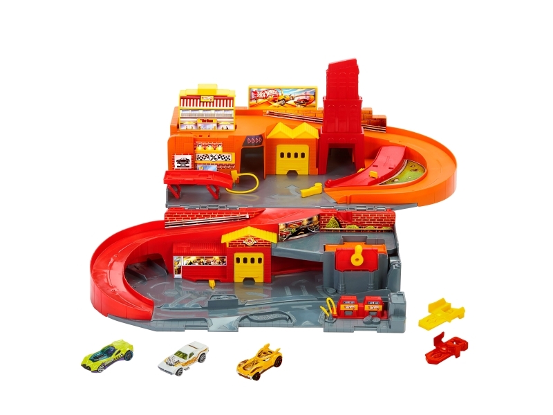 Hot Wheels City The Hot Ones Sto & Go, Køretøjs- og skinnesæt, 3 År, Plast, Flerfarvet