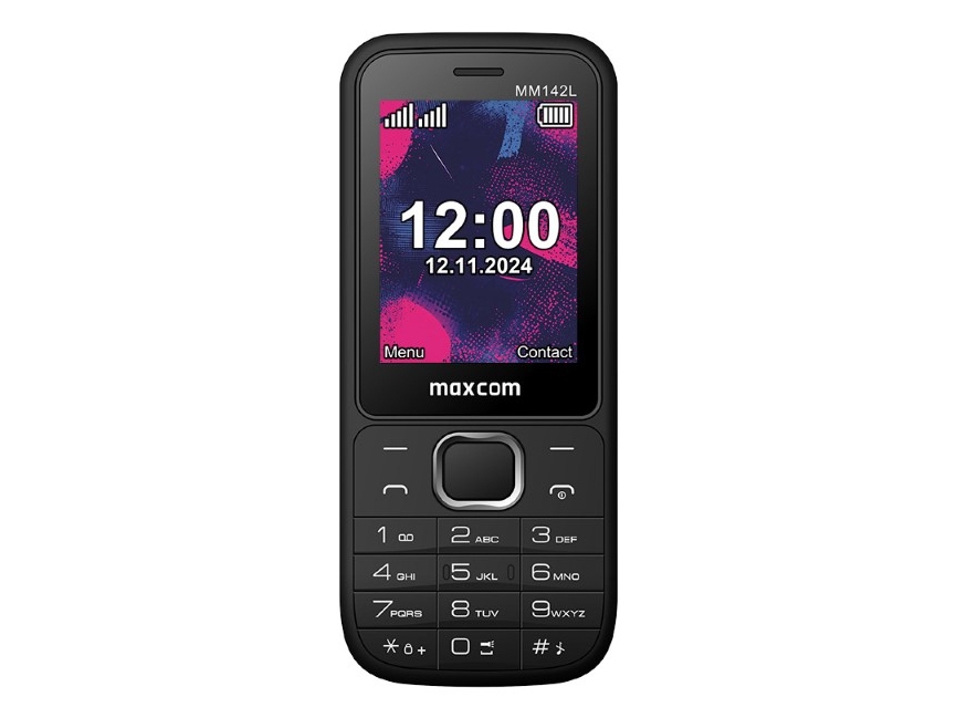 Maxcom Classic Mm142l, Menu, Dual Sim, 6,1 Cm (2.4"), 0,3 Mp, 800 Mah, Sort