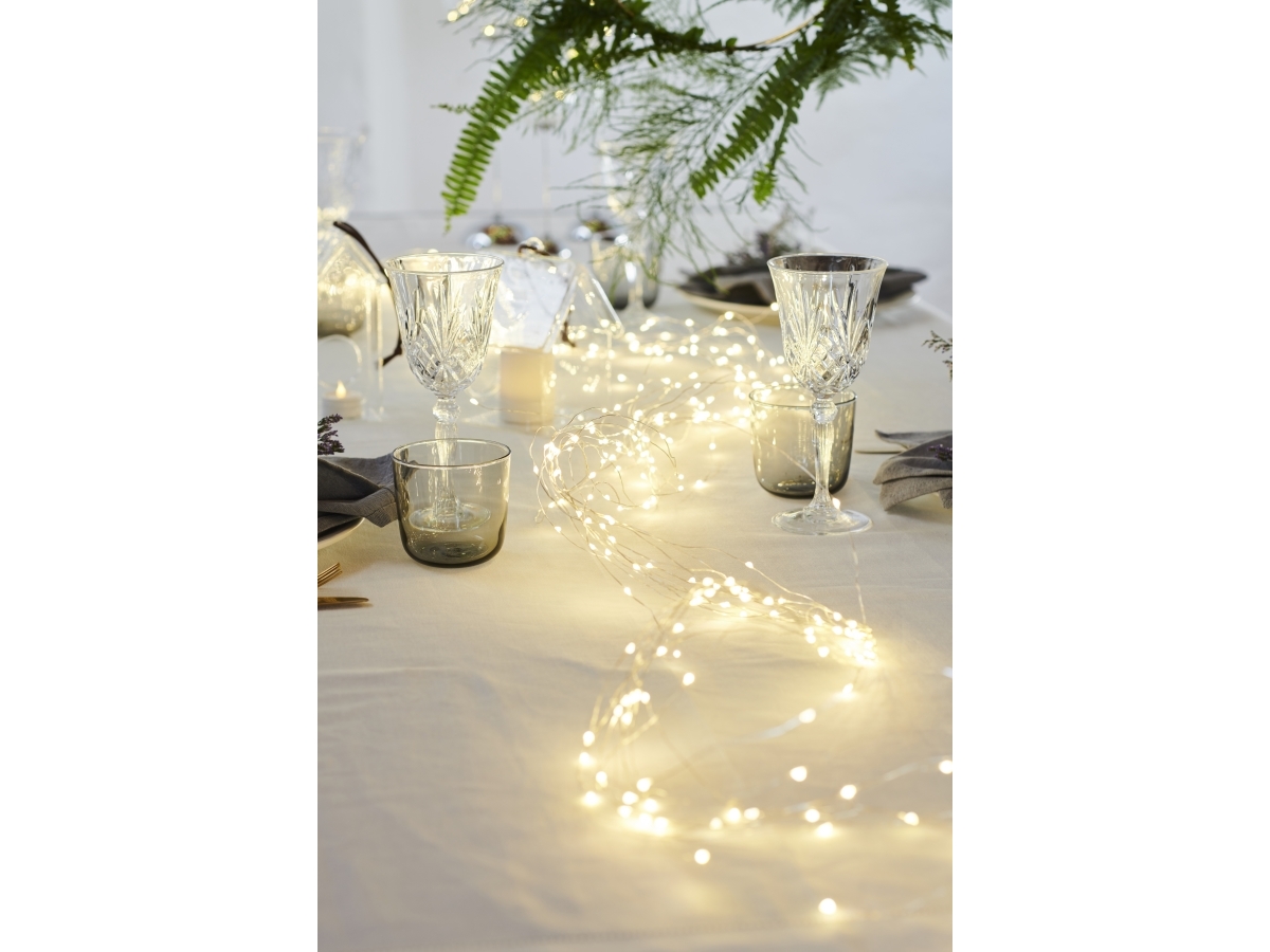 Sirius Home Knirke julelys 160 lamper LED nøytralhvit innendørs/utendørs transparent 2,4 W