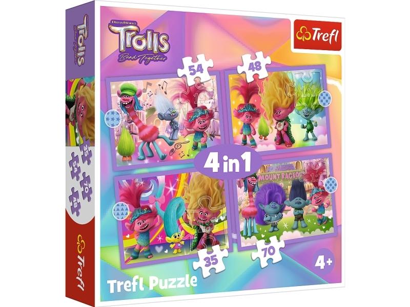Trefl Puzzle 4In1 Die Abenteuer Der Bunten Trolle Trefl