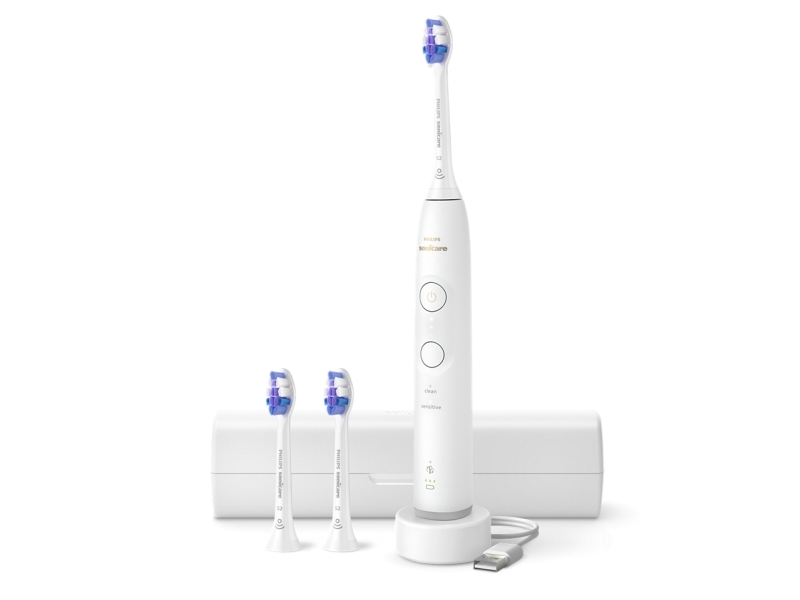 Philips 6100 HX7400/02 Laddningsbar tandborste, Vuxen, Ultraljudstandborste, Daglig vård, Känslig, 62000 rörelser per minut, Vit, 2 min, 4 x 30 sec | Hälsa - Tandvård - Elektrisk tandborste | GameStuff