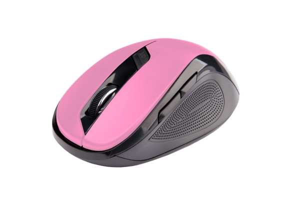 C-Tech Wlm-02P, Højre Hånd, Optisk, Rf Trådløst, 1600 Dpi, Sort, Lyserød