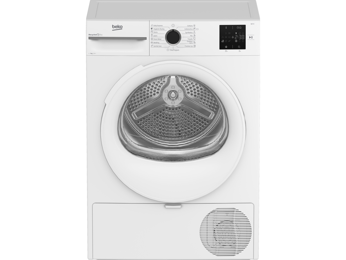 Beko BM3T37230W, Fristående, Frontmatad, Värmepump, Vit, Rotations-, Röra, Vänster | Vitvaror - Tvätt & torkning - Torktumlare | GameStuff