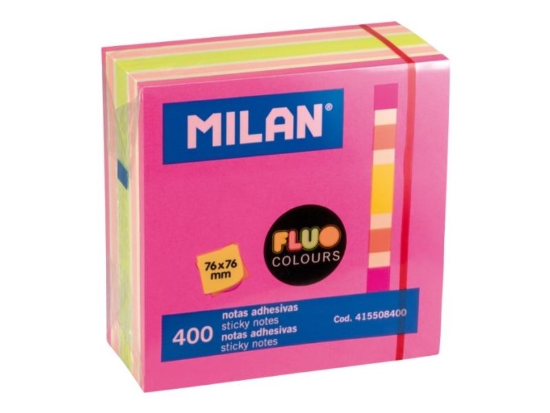 Milan 415508400, Torg, Korall, Rosa, Gul, 76 mm, 76 mm, 35 mm, 170 g | Papper & Emballage - Block & Post-It - Post-it | GameStuff