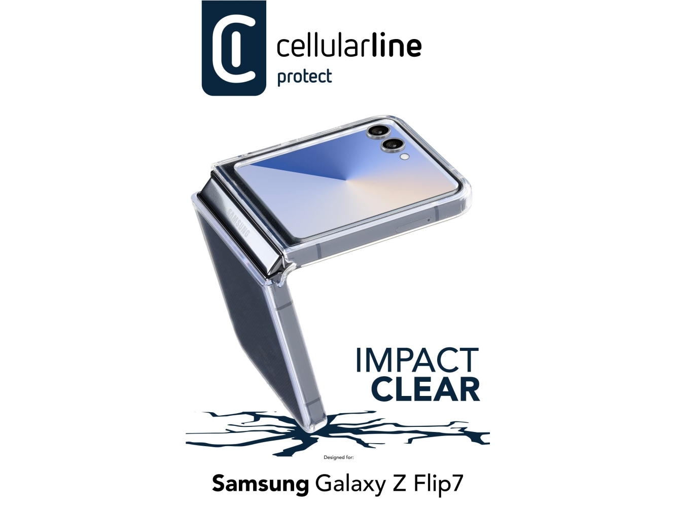 Cellularline Impact Clear Case - Galaxy Z Flip7, Cover, Samsung, Galaxy Z Flip7, 17,3 Cm (6.8"), Transparent