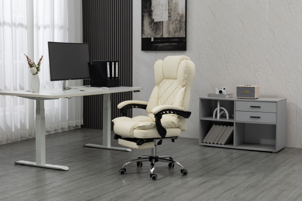 Activejet Yk7416 Be, Polstret Sæde, Polstret Ryglæn, Beige, Beige, Læder, Polyurethan (Pu), Skum