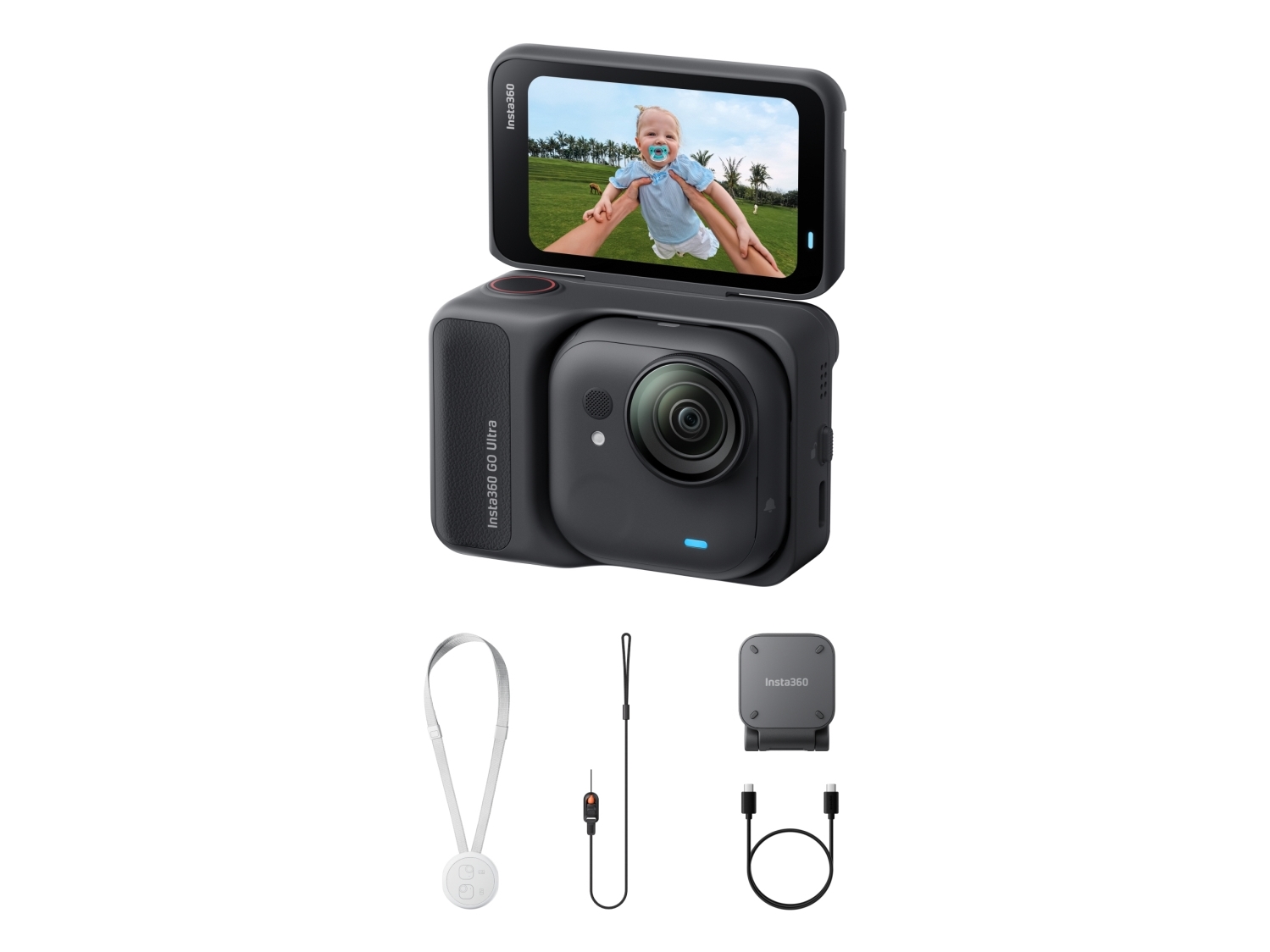 Insta360 GO Ultra Standard Black, 4K Ultra HD, 240 fps, Wi-Fi, Bluetooth, 500 mAh, 52,9 g | Foto och video - Videokamera - Videokamera för action | GameStuff