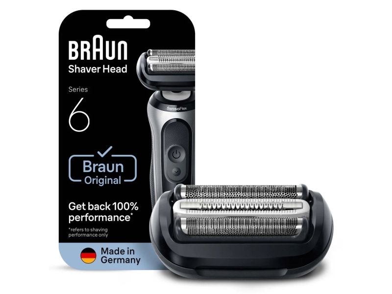 Braun Series 6 elektrisk barbermaskine ORIGINAL udskiftningshoved, 64B - Sort