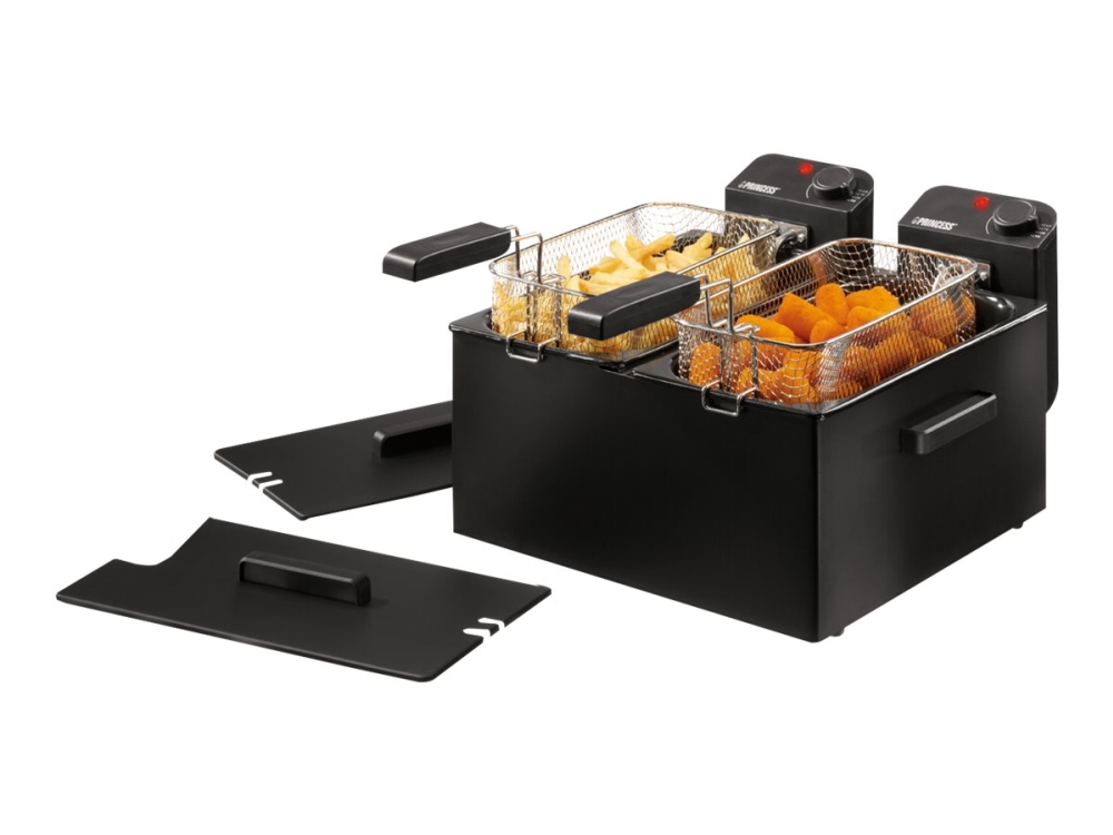 Princess 183028, Rasvakeitin, 6 L, 1,8 kg, 190 °C, Kaksois, Musta