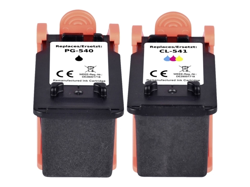 Renkforce Tinte Combo Pack Ersetzt Canon Pg-540 + Cl-541 (5225B006) Kompatible Combo Pack Schwarz, Cyan, Magenta, Gelb Rf-I-C-Pg540cl540bcmy2pk Rf-56