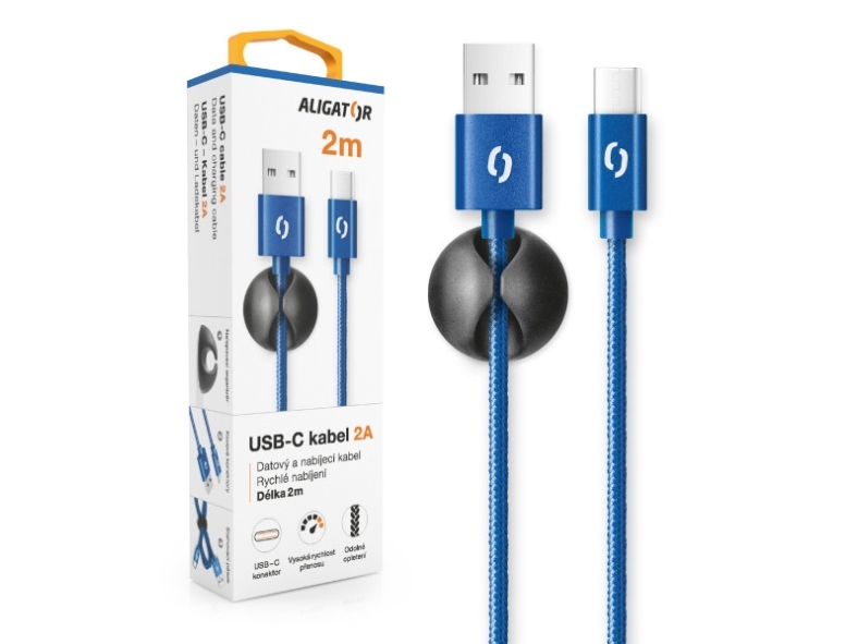 Aligator Premium 2A Kabel, Usb-C, Modrã¡