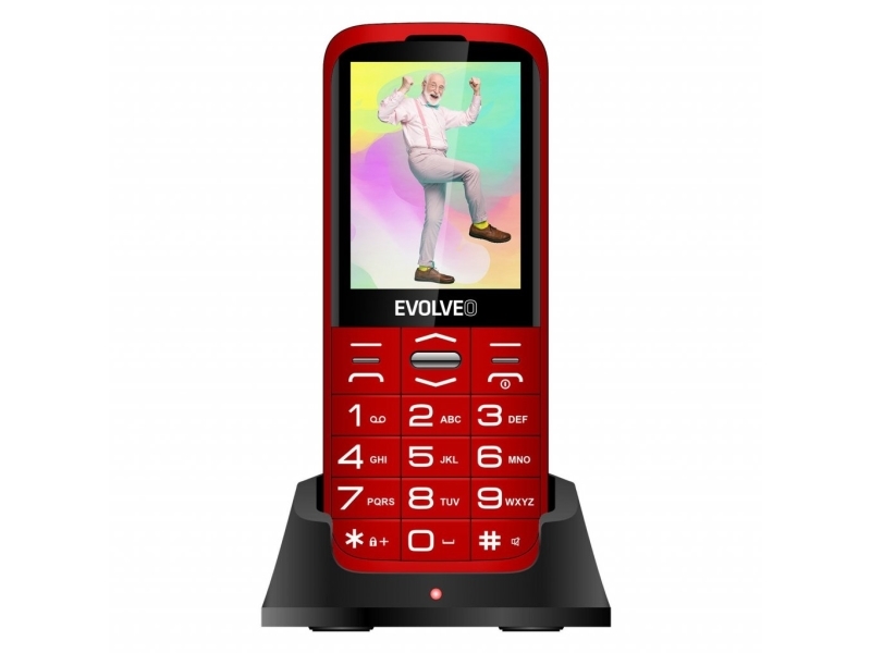 Evolveo Easyphone Xo, Mobiltelefon Für Senioren Mit Ladestation (Rot)
