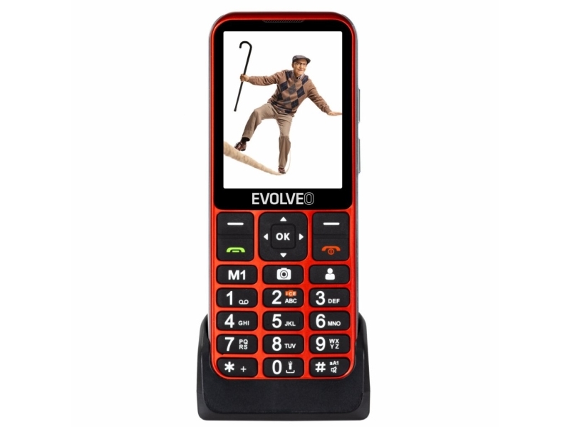 Evolveo Easyphone Esltrd, Menü, Dual Sim, 7,11 Cm (2,8"), 2 Mp, 1200 Mah, Rot