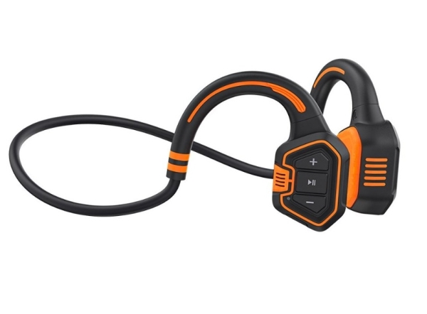 Evolveo Boneswim Mp3, Trådløs, Sport, 29 G, Headset, Sort, Orange