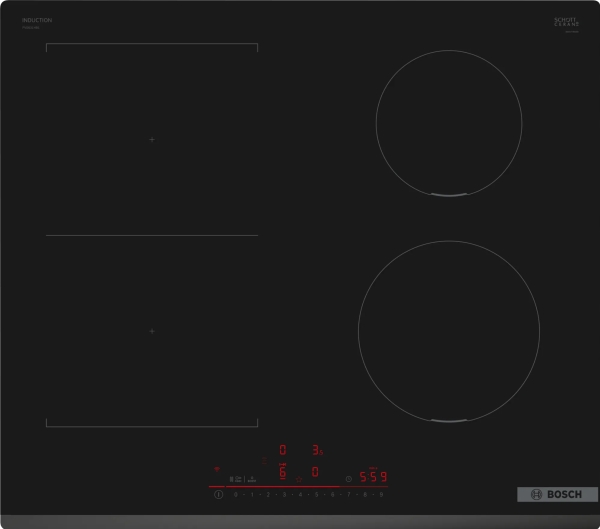 Bosch Serie 6 PVS631HB1E, Svart, Inbyggnad, 60 cm, Zon induktionshäll, Keramik, 4 zon(er) | Vitvaror - Spishäll - Induktionshäll | GameStuff
