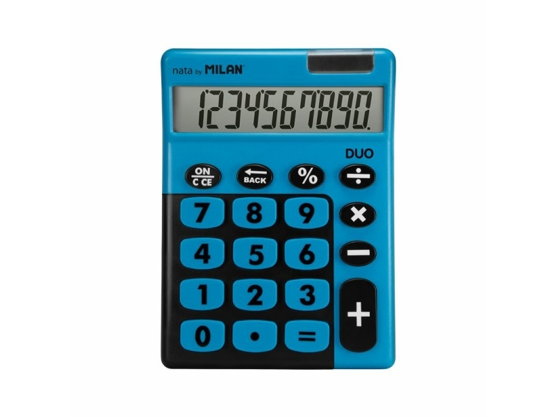 Milan Taschenrechner 10 Positionen Touch Duo Blau