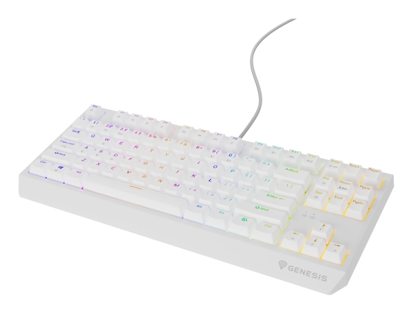 Genesis Thor 230 Tkl, Ledningsført, Usb, Mekanisk, Qwerty, Rgb Led, Hvid