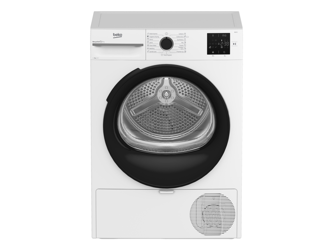 Beko BM3T38230W, Fristående, Frontmatad, Värmepump, Vit, Rotations-, Röra, Höger | Vitvaror - Tvätt & torkning - Torktumlare | GameStuff