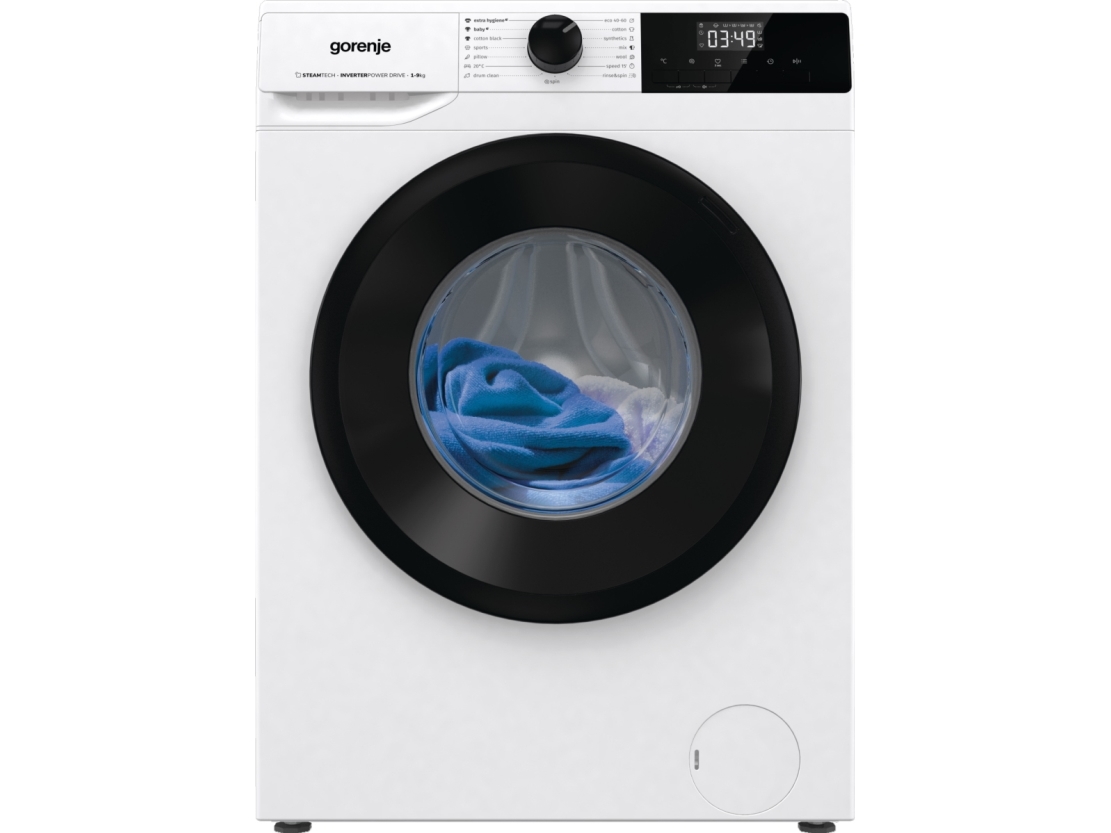Gorenje Tvättmaskin WNHPI94A1PS BK070, Frontmatning, 9 kg, B, 75 dB, 15 rpm, A | Vitvaror - Tvätt & torkning | GameStuff