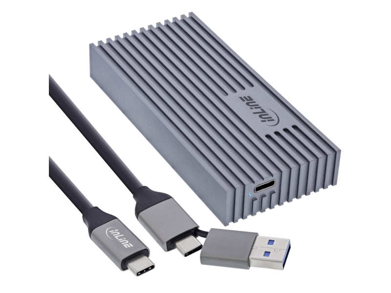 Inline 00031J, Ssd Kabinet, M.2, M.2, Sata, 40 Gbit/Sek., Usb-Tilslutning, Grå