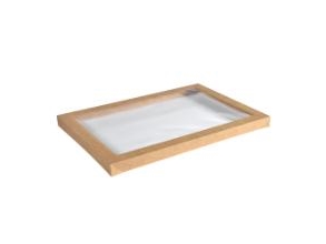 Low Glance L45,5Xb31,3Xh3cm Karton/Pla Fsc Mit Fenster Braun, 50 Stk./Krt