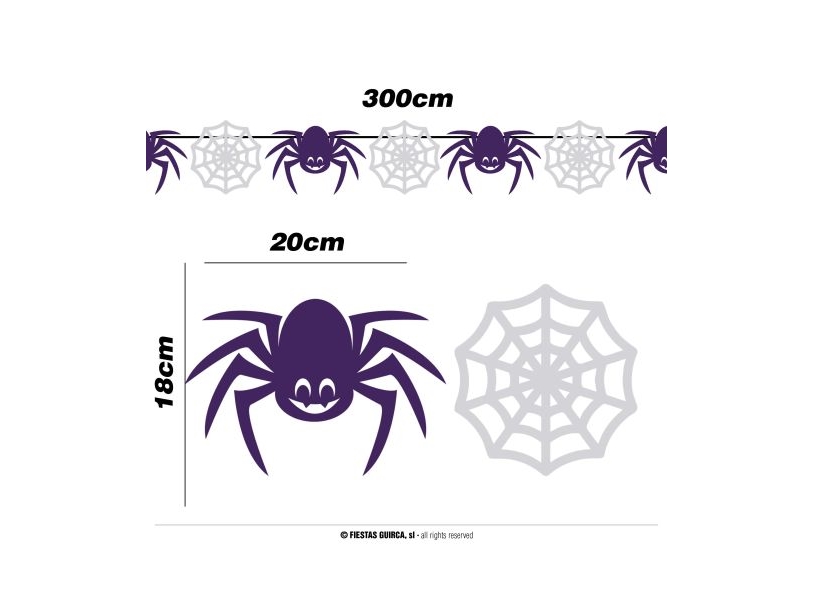 Edderkop Og Spindelvæv Guirlande, 300 Cm