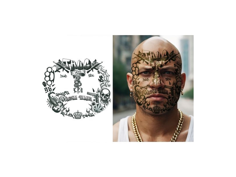 Thug Life Gesicht Tattoo